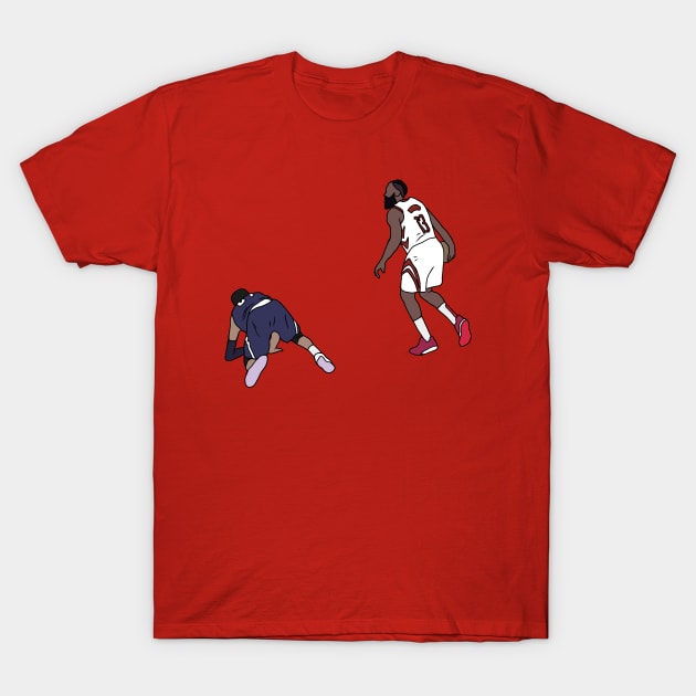 James Harden Crosses Over Jamal Murray T-Shirt by rattraptees